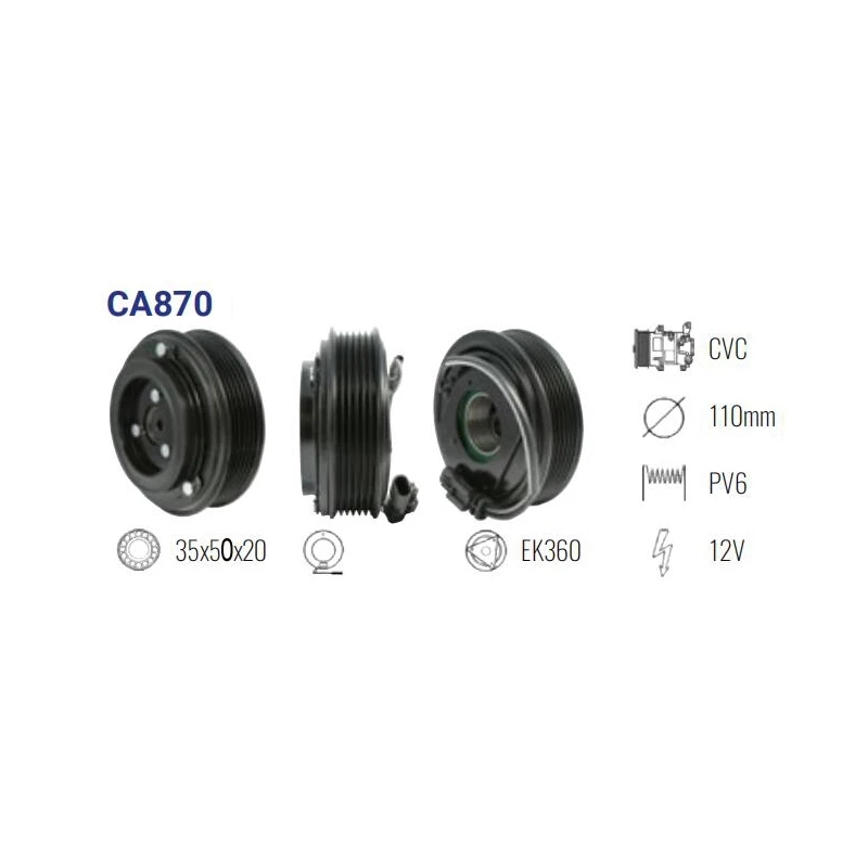 CA870 CLUTCH ASSEMBLY 6pk for CHEVROLET/OPEL 1618494 / 13335250 / P1618401 / P1618494 / 13335253 / 1618401