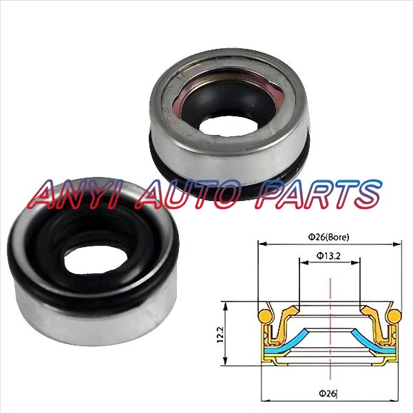 17-0016 Automotive Air Conditioning Compressor Shaft Seal Gasket Oil Stamp Sanden 508,507,708.709,7B10,7H13/15,7V16,seiko-seiki ss121dv2,tama:tm08hd,1020 denso:7sb16c, diese
