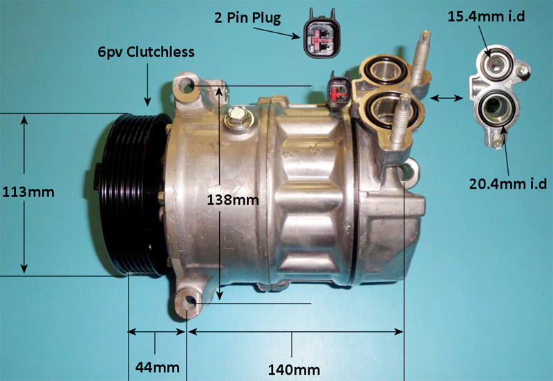 COM559 Compressor PXC16 / PXE16 JAGUAR XF/XFR/XJ/XKR/LAND ROVER RANGE ROVER III