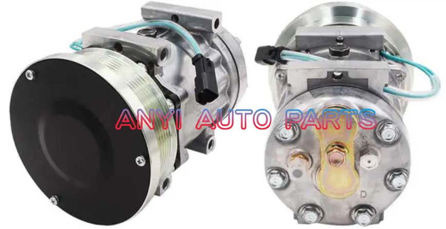 SD077 Compressor Type: 7H15 Pulley DIA: 133mm Number of groove: 8PK Foot Position: 4 Through Holes Interface: Volt: 24V