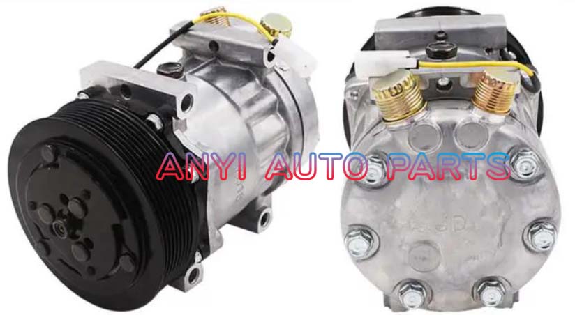 SD041 Compressor Type: 7H15 Pulley DIA: 135mm Number of groove: 8PK Foot Position: 4 Through Holes Interface: OR Volt: 24V