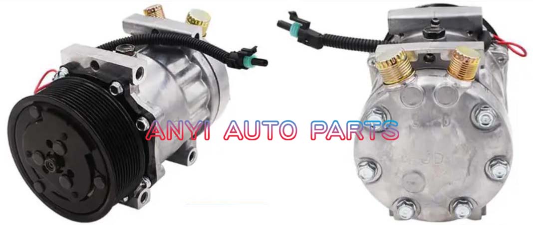 SD042 Compressor Type: 7H15 Pulley DIA: 124mm Number of groove: 10PK Foot Position: 4 Through Holes Interface: OR Volt: 12V