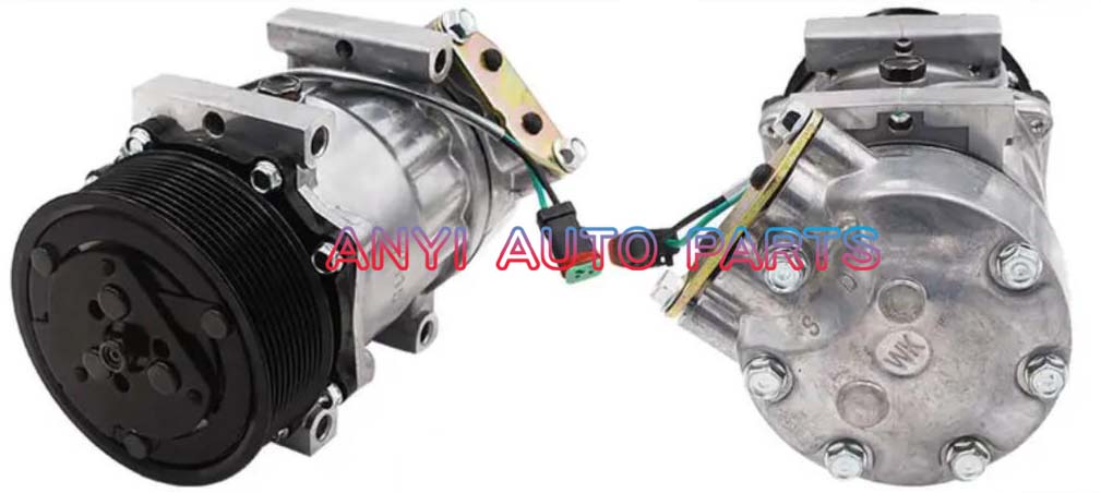 SD051 Compressor Type: 7H15 Pulley DIA: 124mm Number of groove: 10PK Foot Position: 4 Through Holes Interface: Volt: 24V
