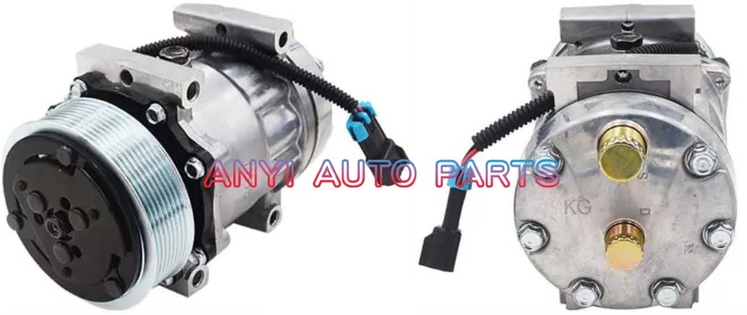SD060 Compressor Type: 7H15 Pulley DIA: 119mm Number of groove: 8PK Foot Position: 4 Through Holes Interface: Volt: 12V