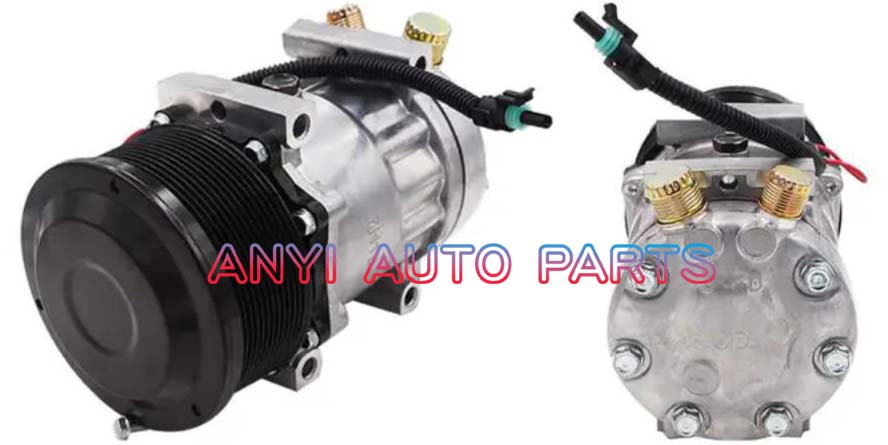 SD044 Compressor Type: 7H15 Pulley DIA: 129mm Number of groove: 12PK Foot Position: 4 Through Holes Interface: OR Volt: 12V